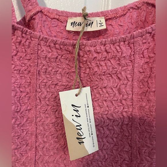 Pink Lily Taking It Back Pink Textured Tank Bodysuit - Picture 4 of 10